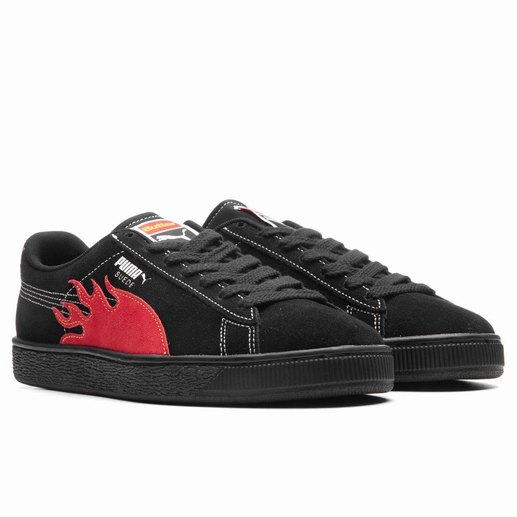 Puma x Butter Goods Suede Classic - Black/Red Puma Suede Street Sneakers