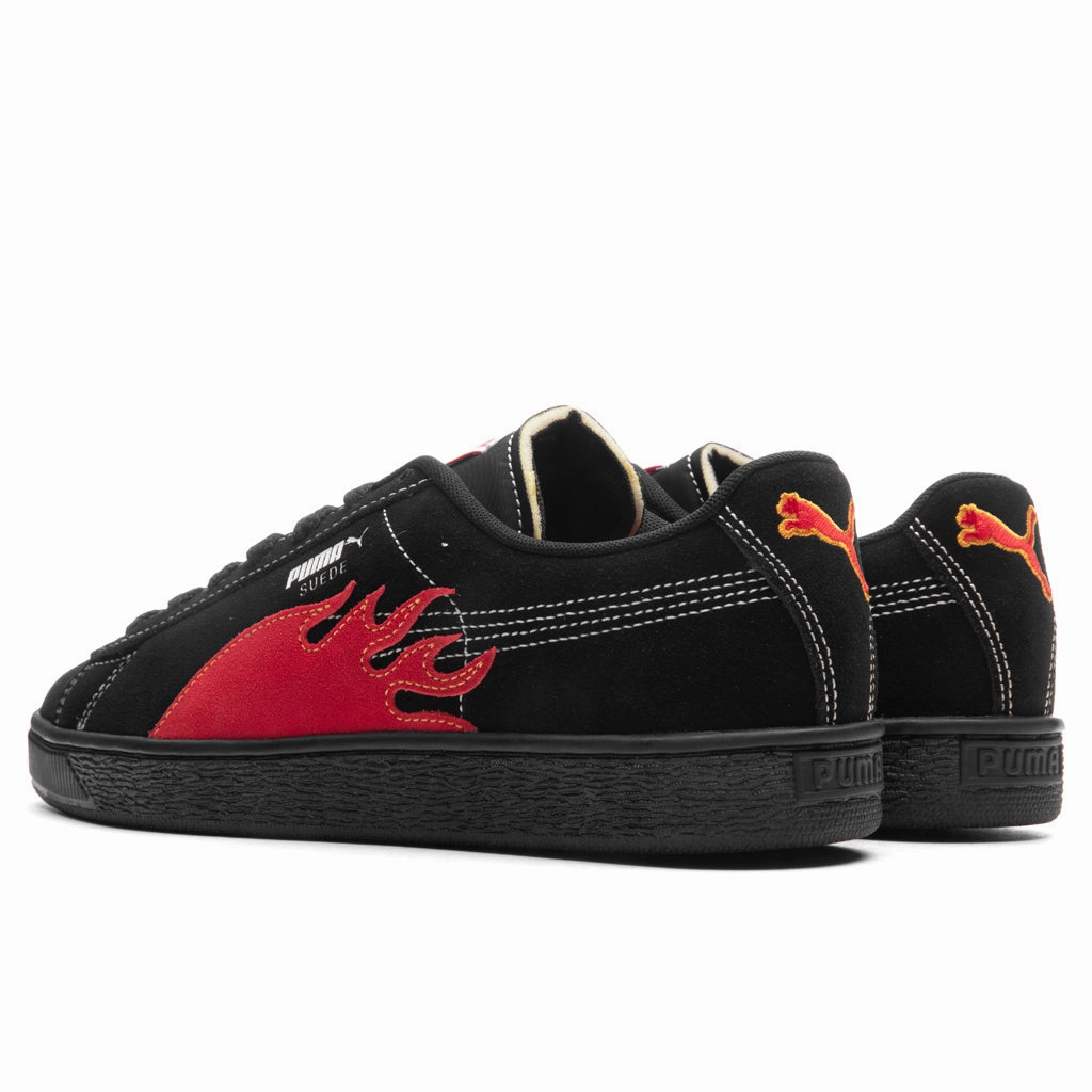 Puma x Butter Goods Suede Classic - Black/Red Puma Suede Street Sneakers