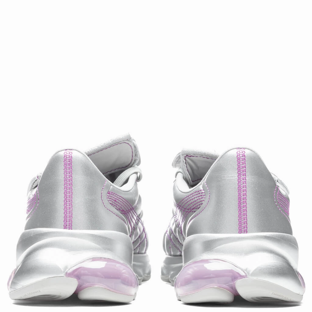 Puma x Dua Lipa Women's Cell King Metallic L - Puma Silver/Byzantium/Pink Lady Puma Suede Street Sneakers