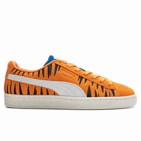Puma x Frosted Flakes Suede - Flame Orange/Vaporous Grey Puma sneakers for casual streetwear