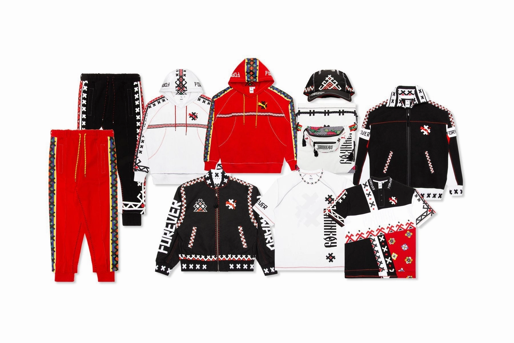 Puma x Jahnkoy Hoodie - High Risk Red Puma Suede Street Sneakers