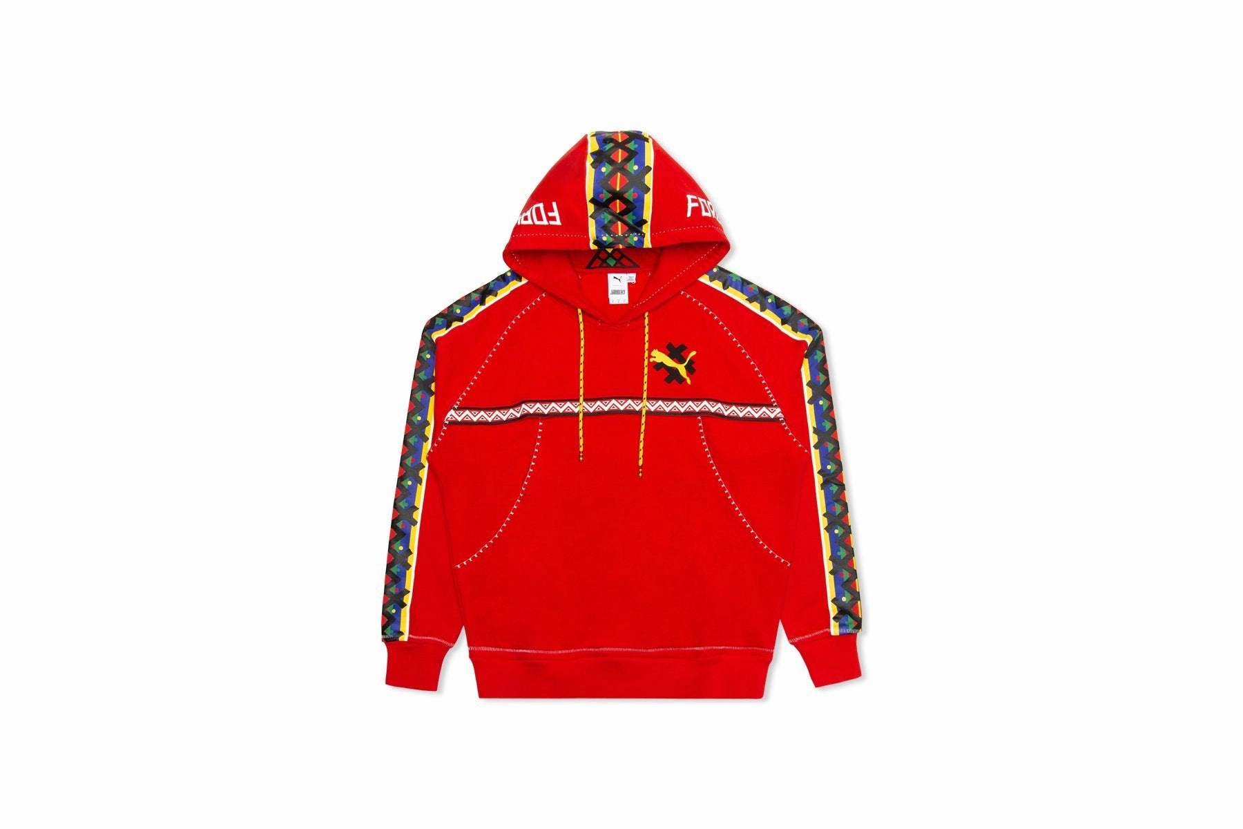Puma x Jahnkoy Hoodie - High Risk Red Puma Suede Street Sneakers