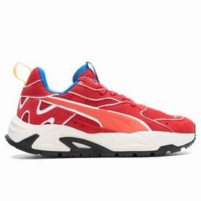 Puma x Joshua Vides Ferrari RS Track - Rosso Corsa/Frosted Ivory Puma shoes with suede and modern shape