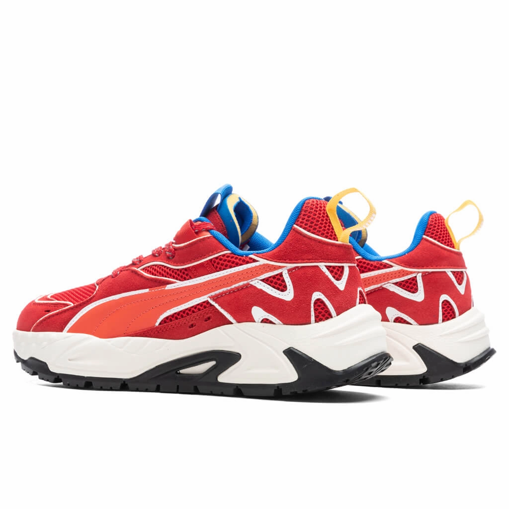 Puma x Joshua Vides Ferrari RS Track - Rosso Corsa/Frosted Ivory Puma Suede Street Sneakers