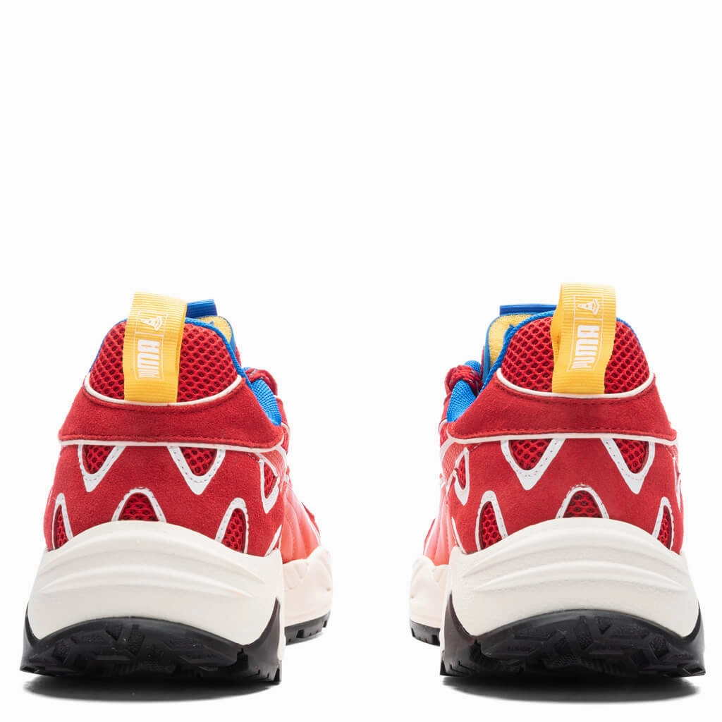 Puma x Joshua Vides Ferrari RS Track - Rosso Corsa/Frosted Ivory Puma Suede Street Sneakers