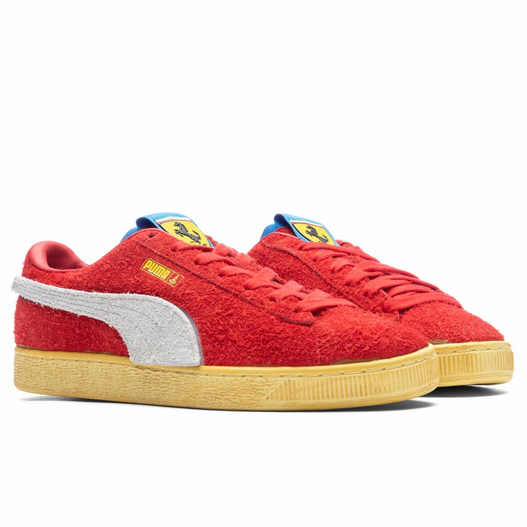 Puma x Joshua Vides Ferrari Suede - White/Black Puma Suede Street Sneakers