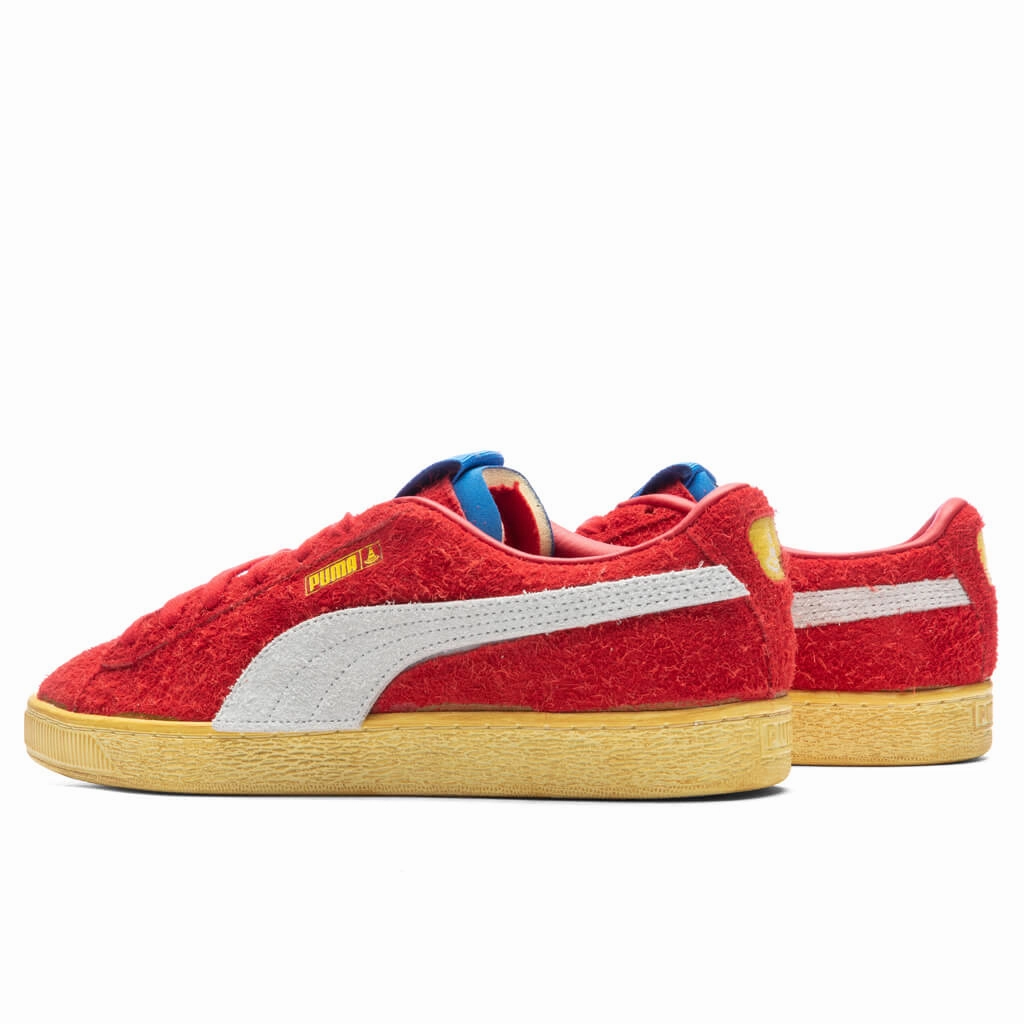 Puma x Joshua Vides Ferrari Suede - White/Black Puma Suede Street Sneakers