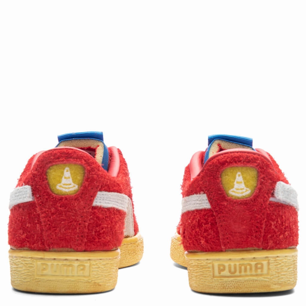 Puma x Joshua Vides Ferrari Suede - White/Black Puma Suede Street Sneakers