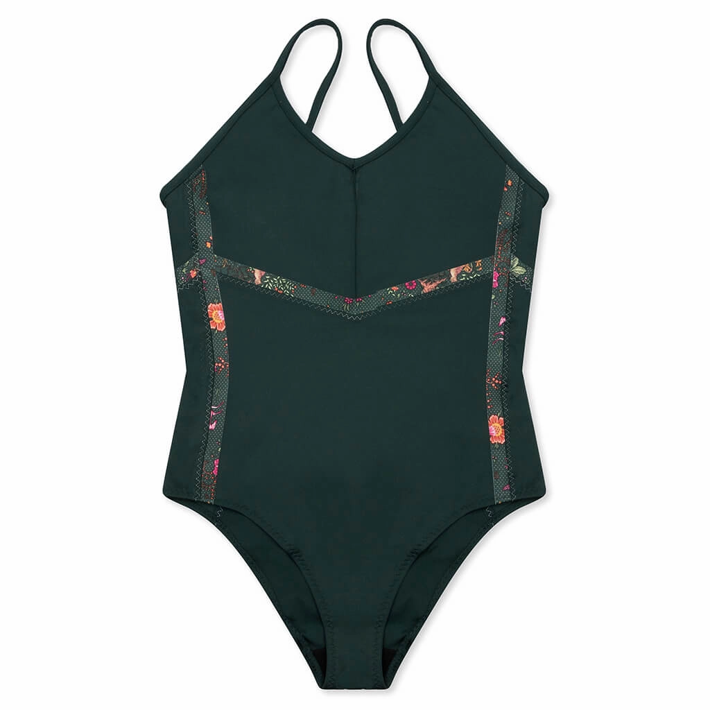 Puma x Liberty Forever Luxe Leotard - Green Puma shoes with suede and modern shape