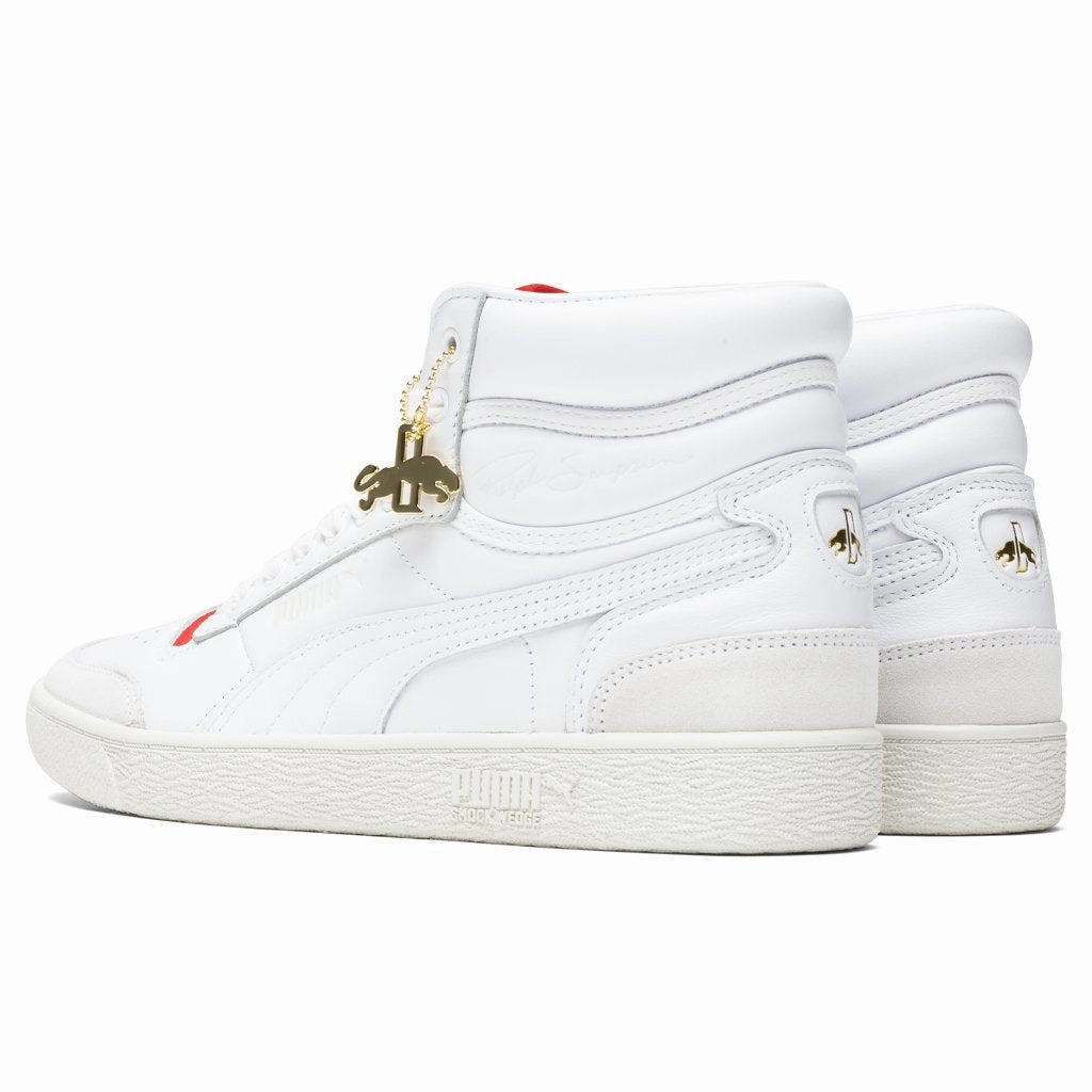 Puma x R. Dassler Legacy COL Ralph Sampson Mid - White/High Risk Red Puma Stripe Logo Trainers