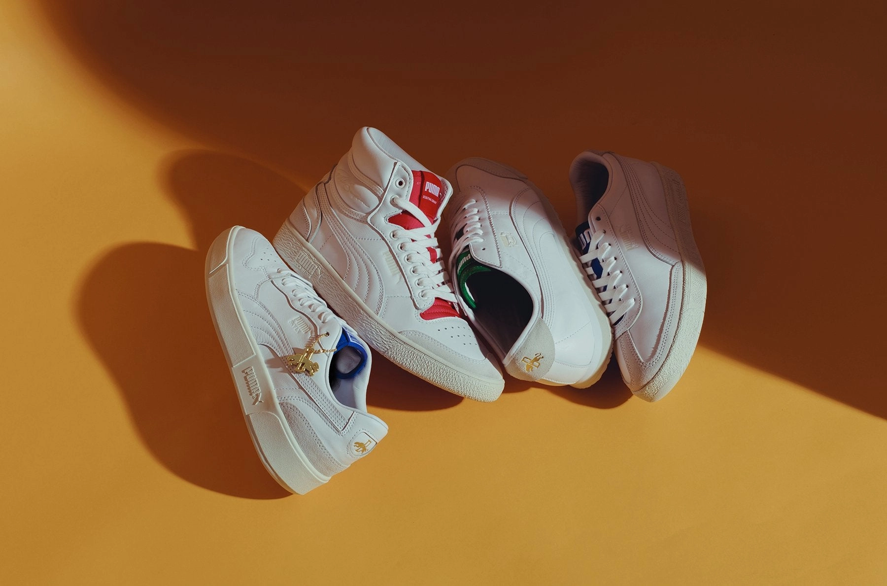 Puma x R. Dassler Legacy COL Ralph Sampson Mid - White/High Risk Red Puma Stripe Logo Trainers