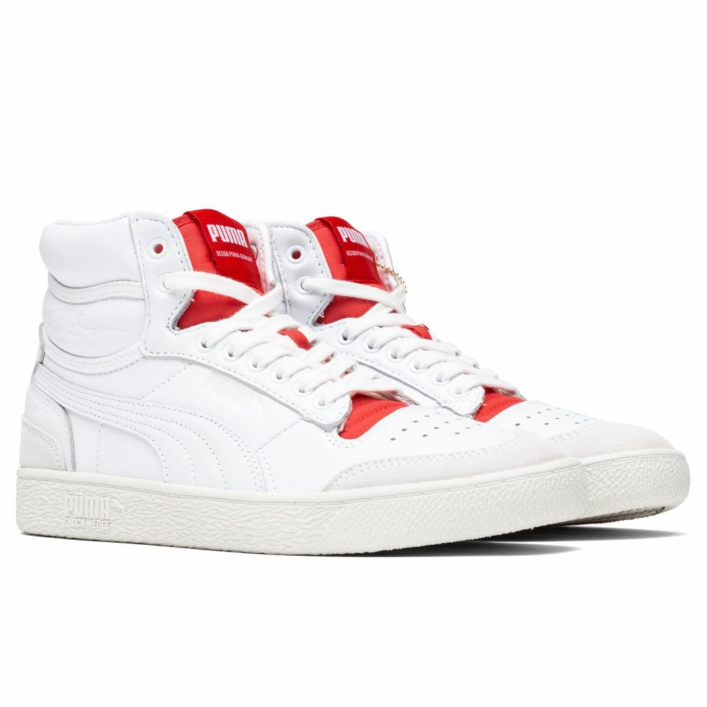 Puma x R. Dassler Legacy COL Ralph Sampson Mid - White/High Risk Red Puma Stripe Logo Trainers