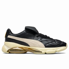 Puma x Rhude Cell King - Black/Oatmeal Puma trainers with bold stripe logo