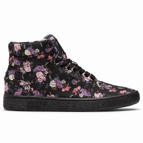 Puma x Tabitha Simmons Women's Ralph Sampson Mid - Black Puma trainers with bold stripe logo