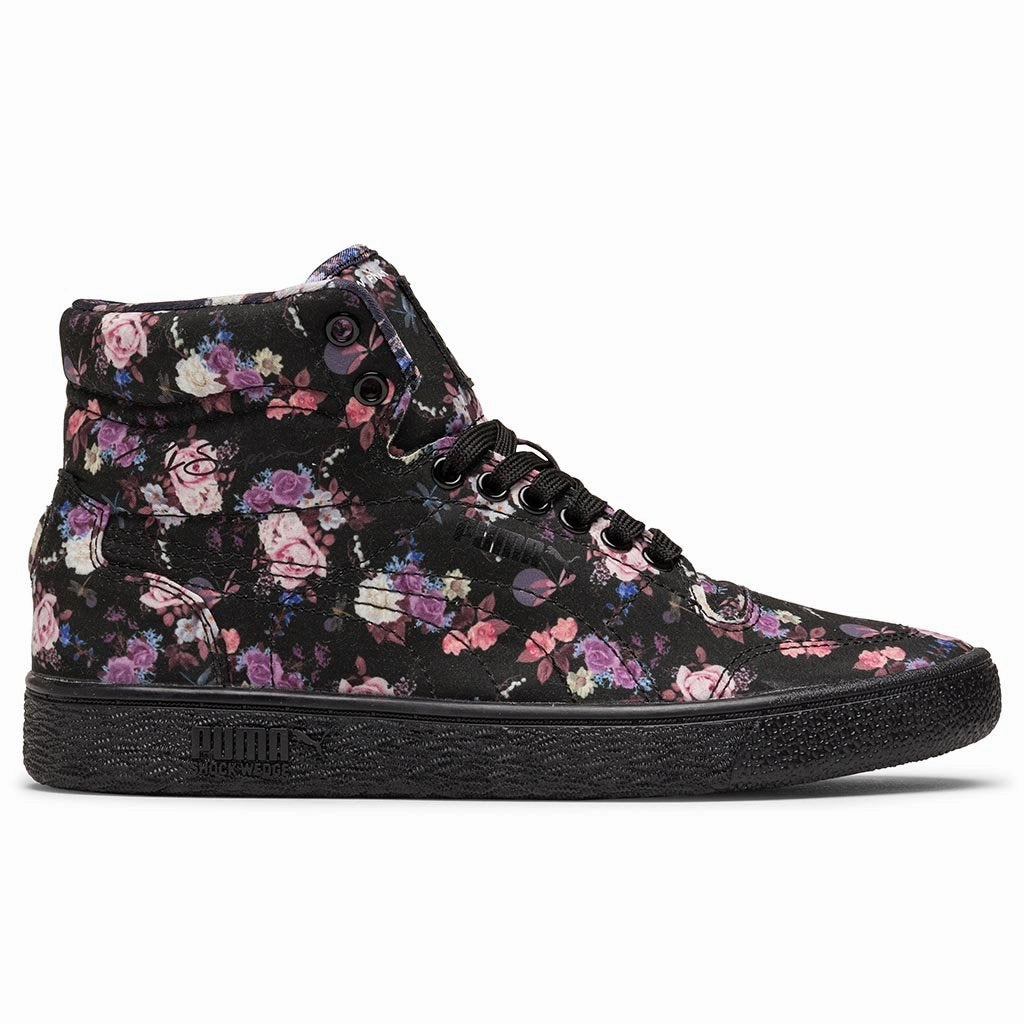 Puma x Tabitha Simmons Women's Ralph Sampson Mid - Black Puma trainers with bold stripe logo