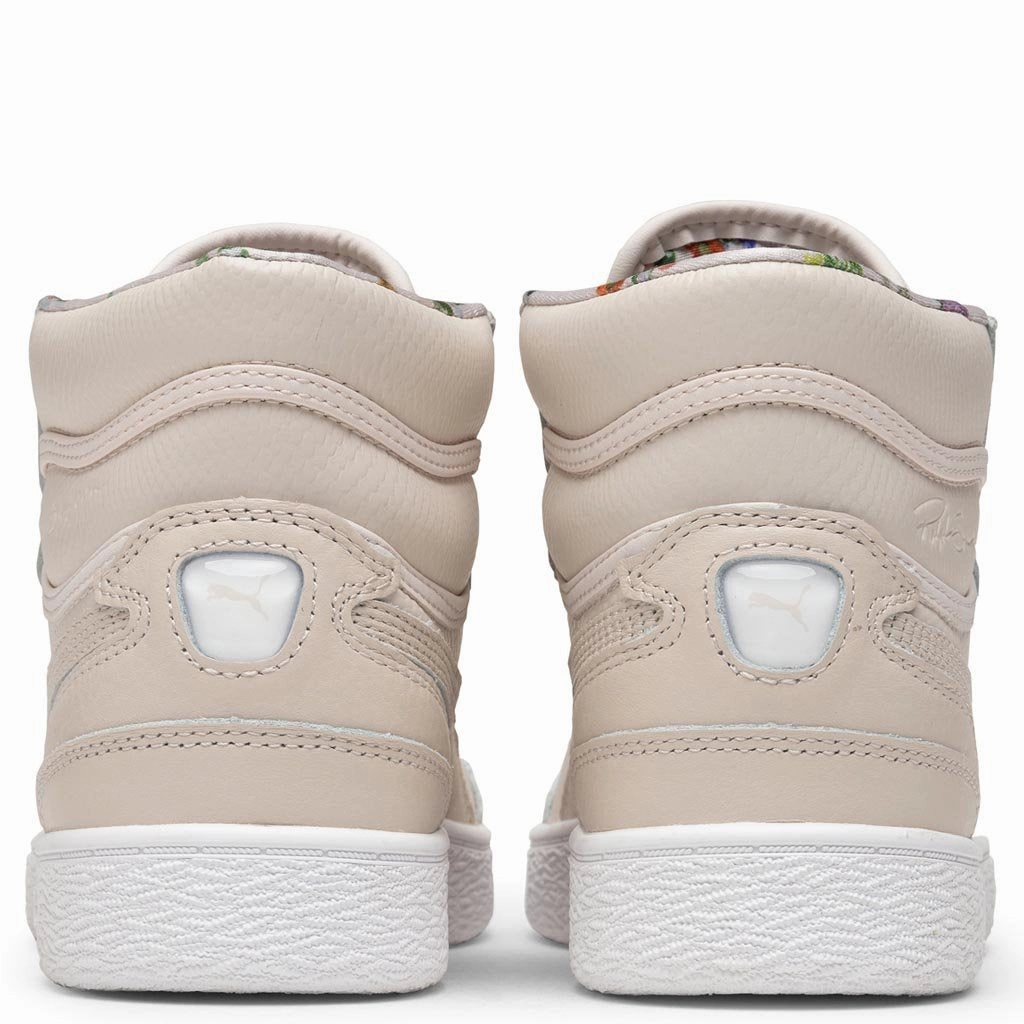 Puma x Tabitha Simmons Women's Ralph Sampson Mid Leather - Pastel Parchment Puma Stripe Logo Trainers