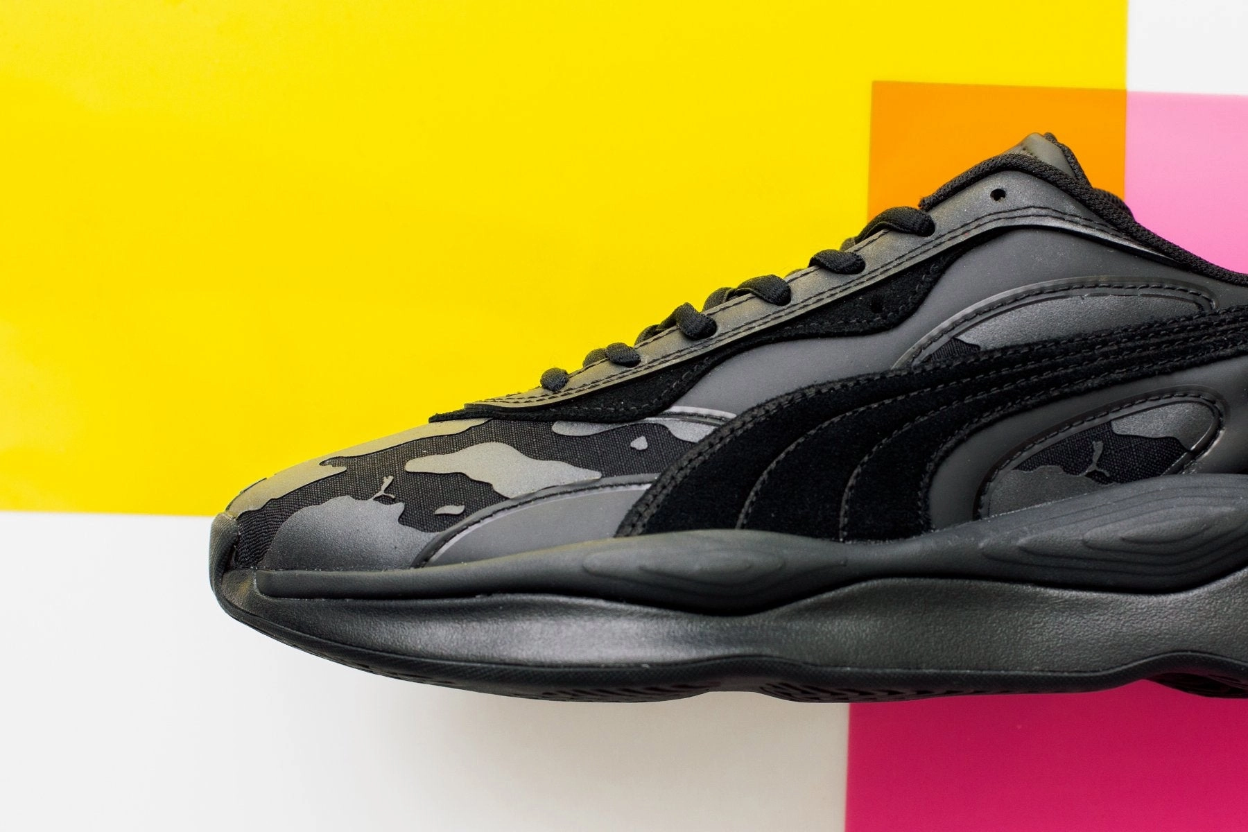 Puma x The Hundreds RS-Pure - Black/Black Puma Stripe Logo Trainers
