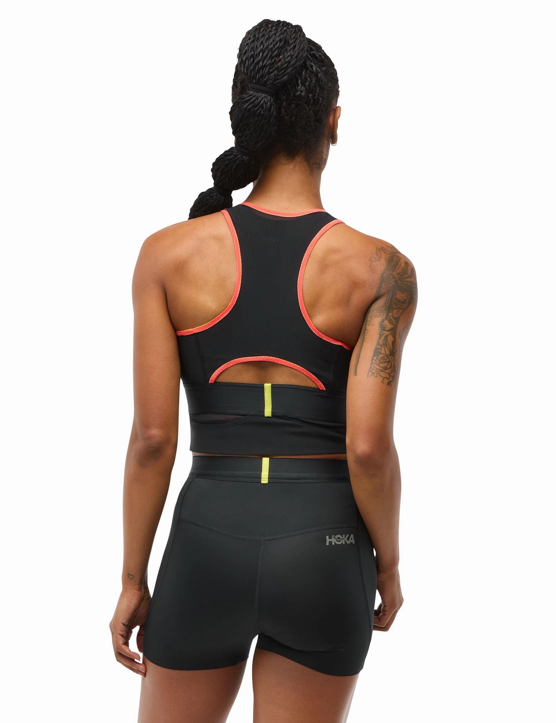 Race Day Bra - Black Hoka trail-ready performance shoes