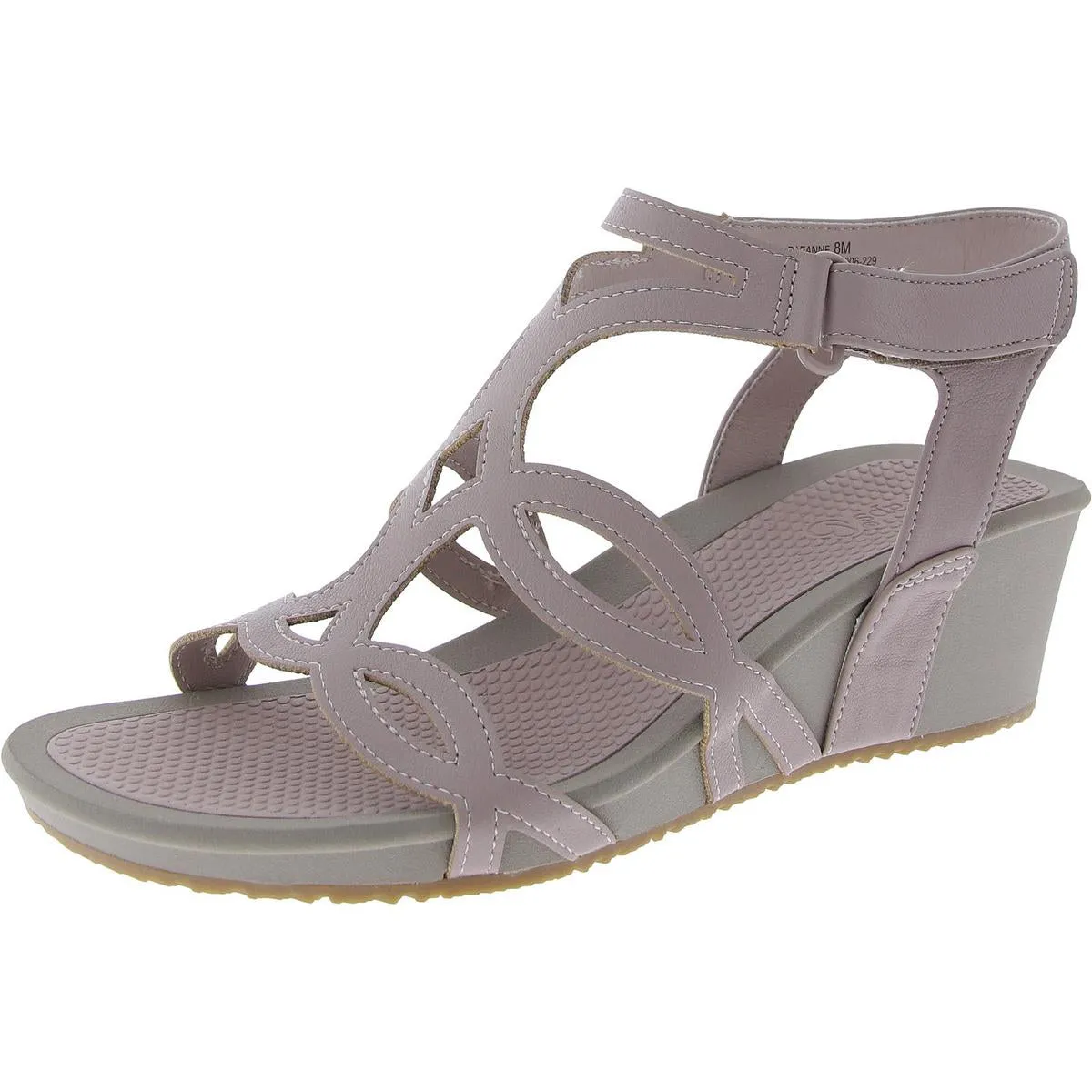 Raeanne Womens Faux Leather Strappy Wedge Sandals