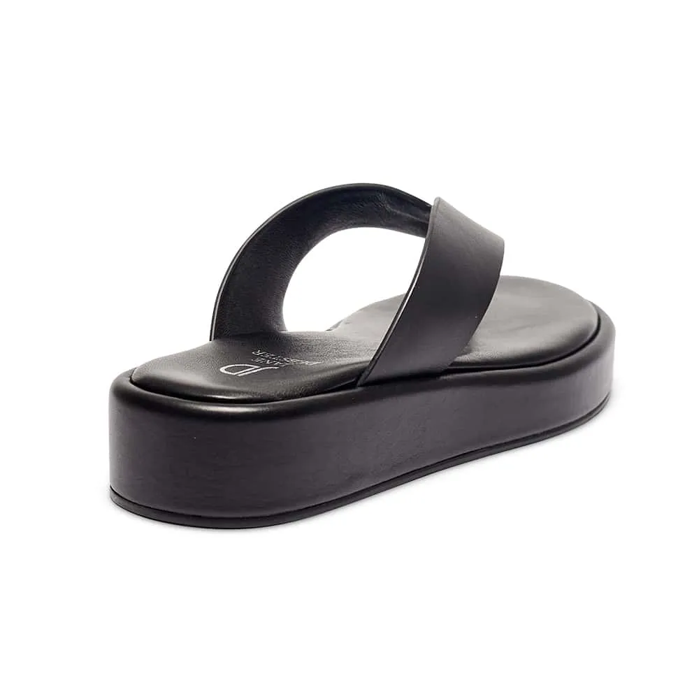 Rally Slide in Black Leather