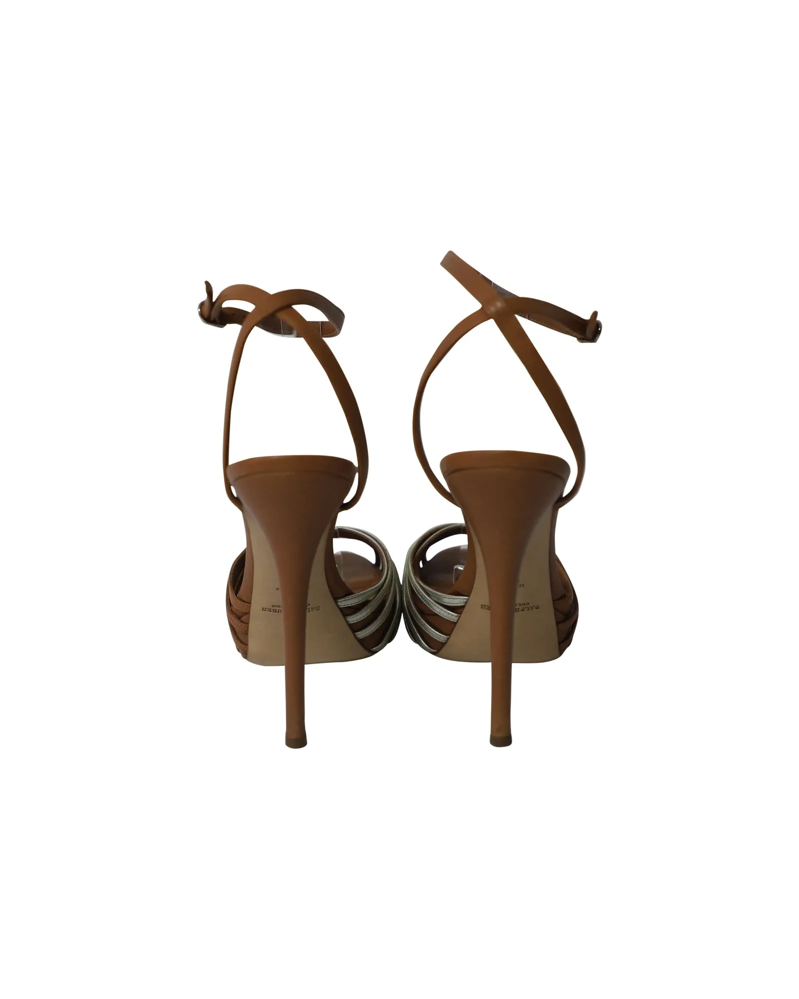 Ralph Lauren Jenine Ankle Strap High Heel Sandals in Multicolor Leather