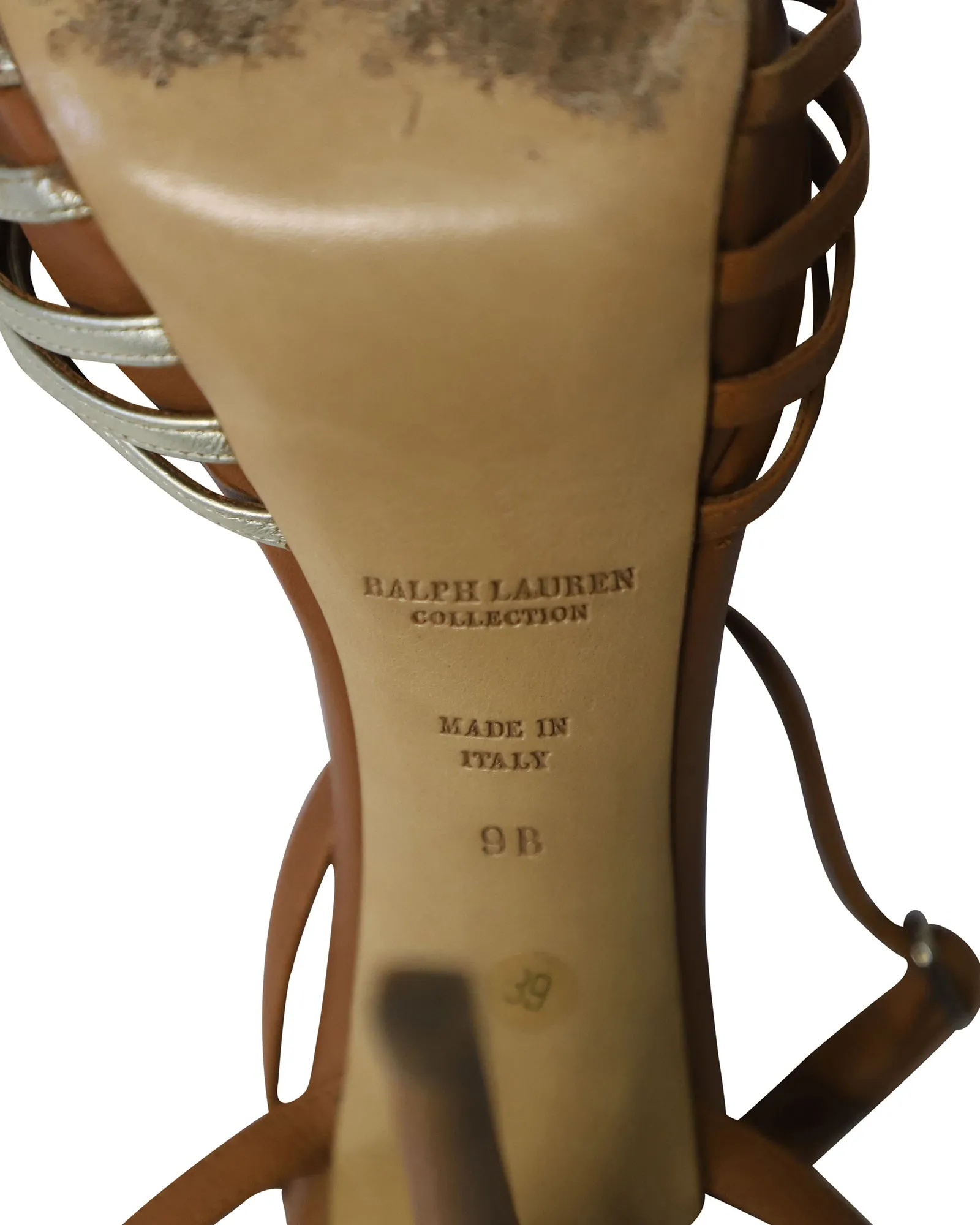 Ralph Lauren Jenine Ankle Strap High Heel Sandals in Multicolor Leather