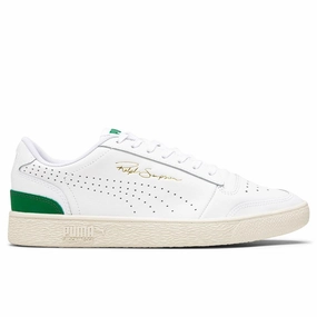 Ralph Sampson Lo Perf Soft - White/Amazon Green/Whisper White Puma trainers with bold stripe logo