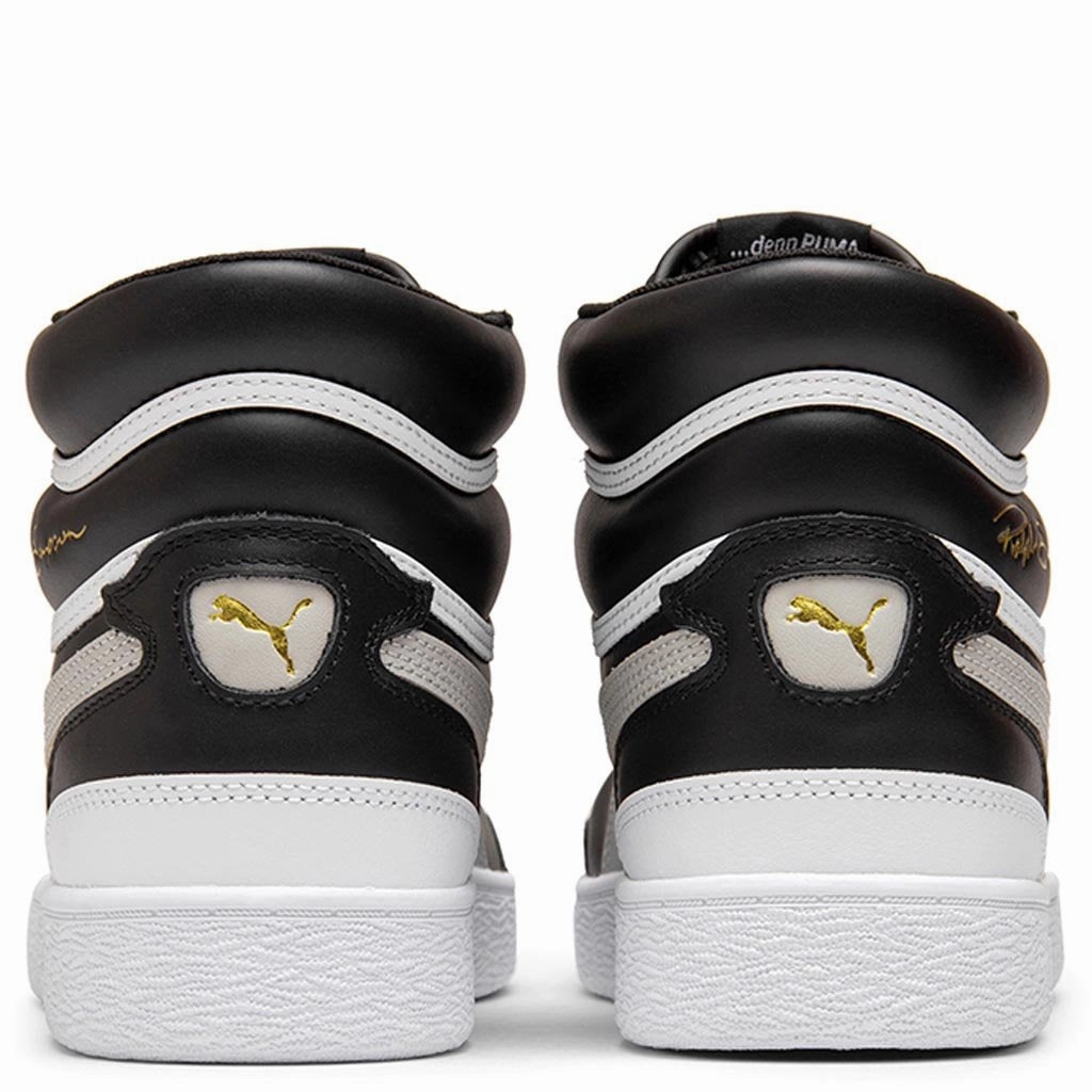 Ralph Sampson Mid - Black/Grey Violet Puma Stripe Logo Trainers