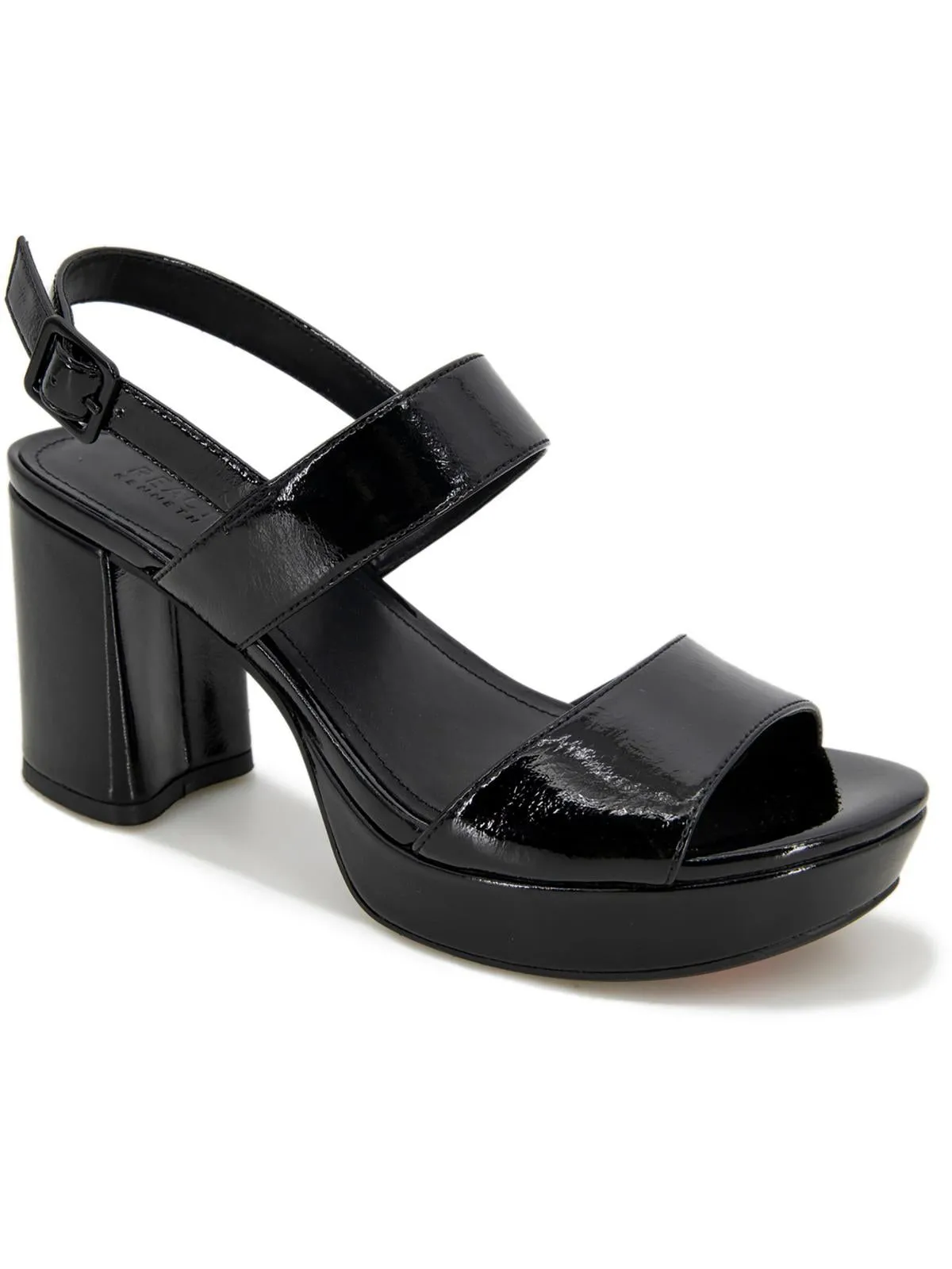 Reebeka Womens Patent Open Toe Platform Sandals