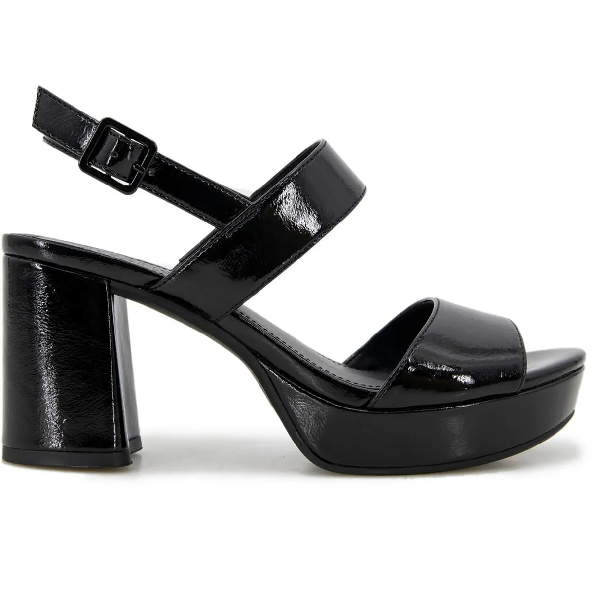 Reebeka Womens Patent Open Toe Platform Sandals