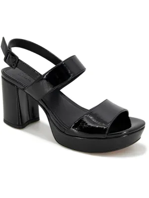 Reebeka Womens Patent Open Toe Platform Sandals