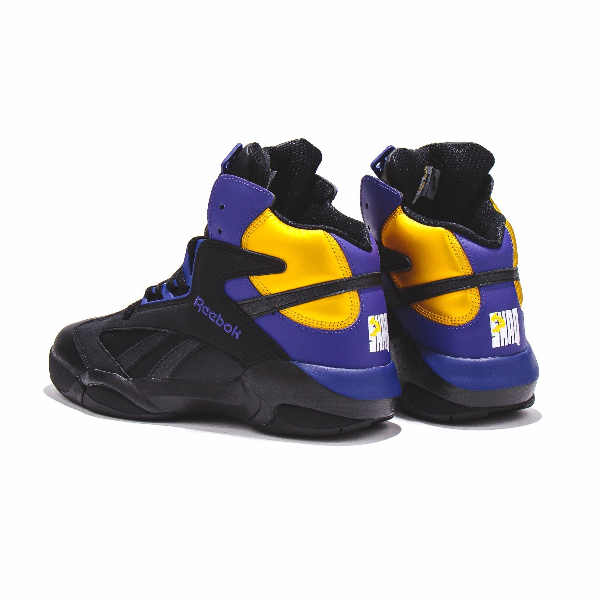 Reebok Basketball Men Shaq Attaq Black Pump Gold Lakers GY7127 Reebok modern sport footwear