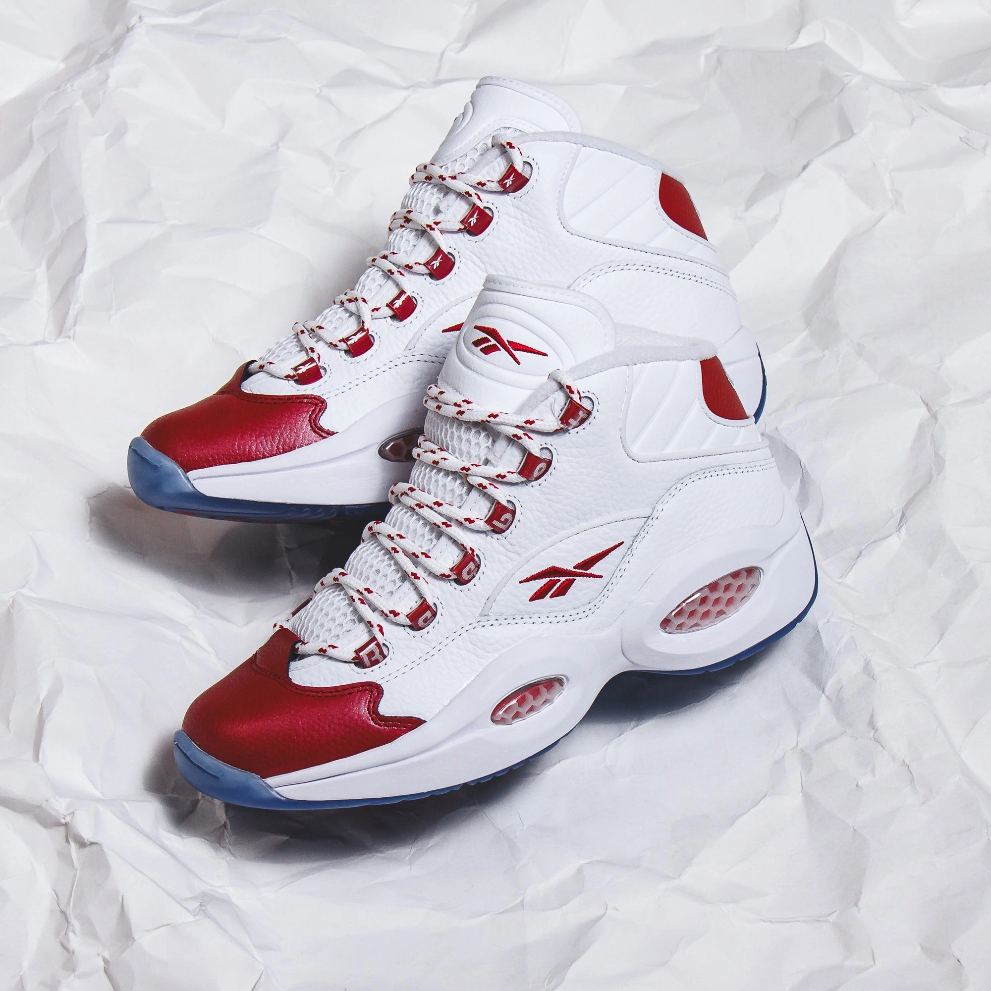 Reebok Classic Basketball Men Question Mid Allen Iverson White Red 100074721 Reebok modern sport footwear