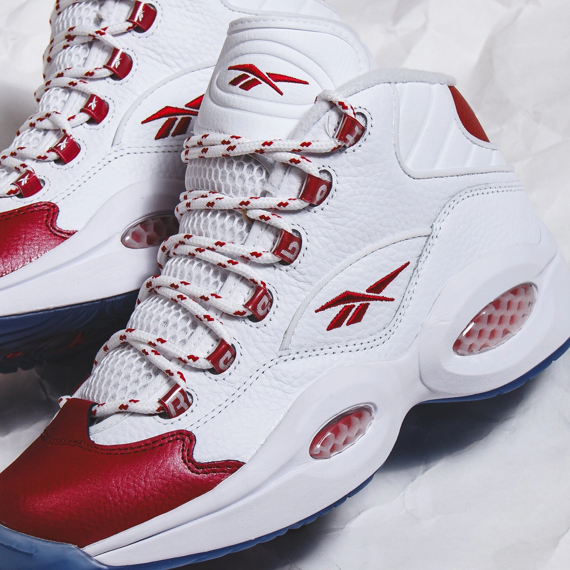 Reebok Classic Basketball Men Question Mid Allen Iverson White Red 100074721 Reebok modern sport footwear