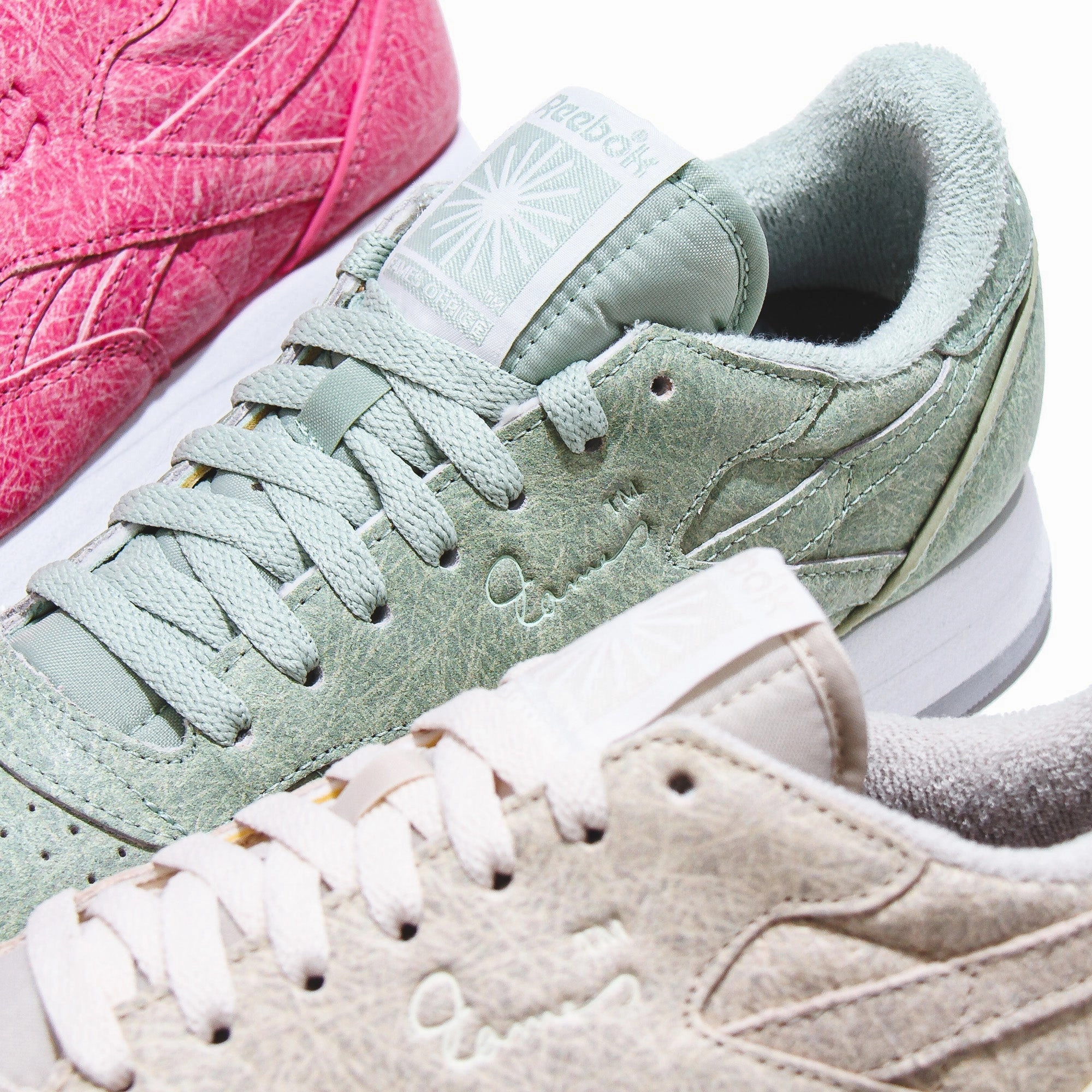 Reebok Classic x Eames Leather Pink White Grey FZ5860 Reebok modern sport footwear
