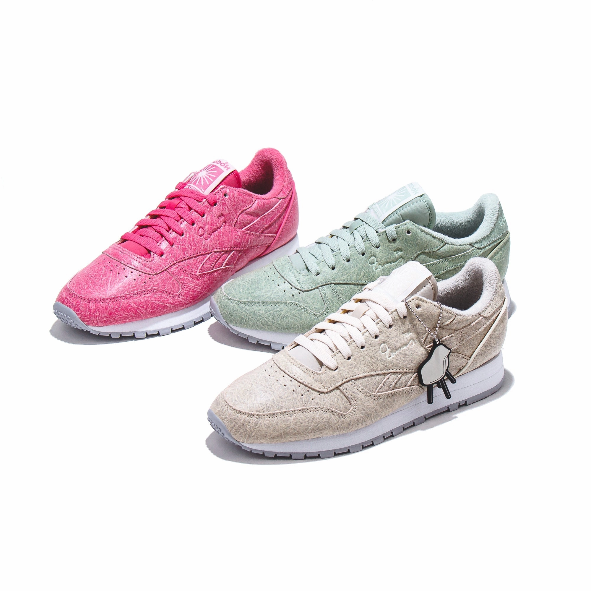 Reebok Classic x Eames Leather Pink White Grey FZ5860 Reebok modern sport footwear