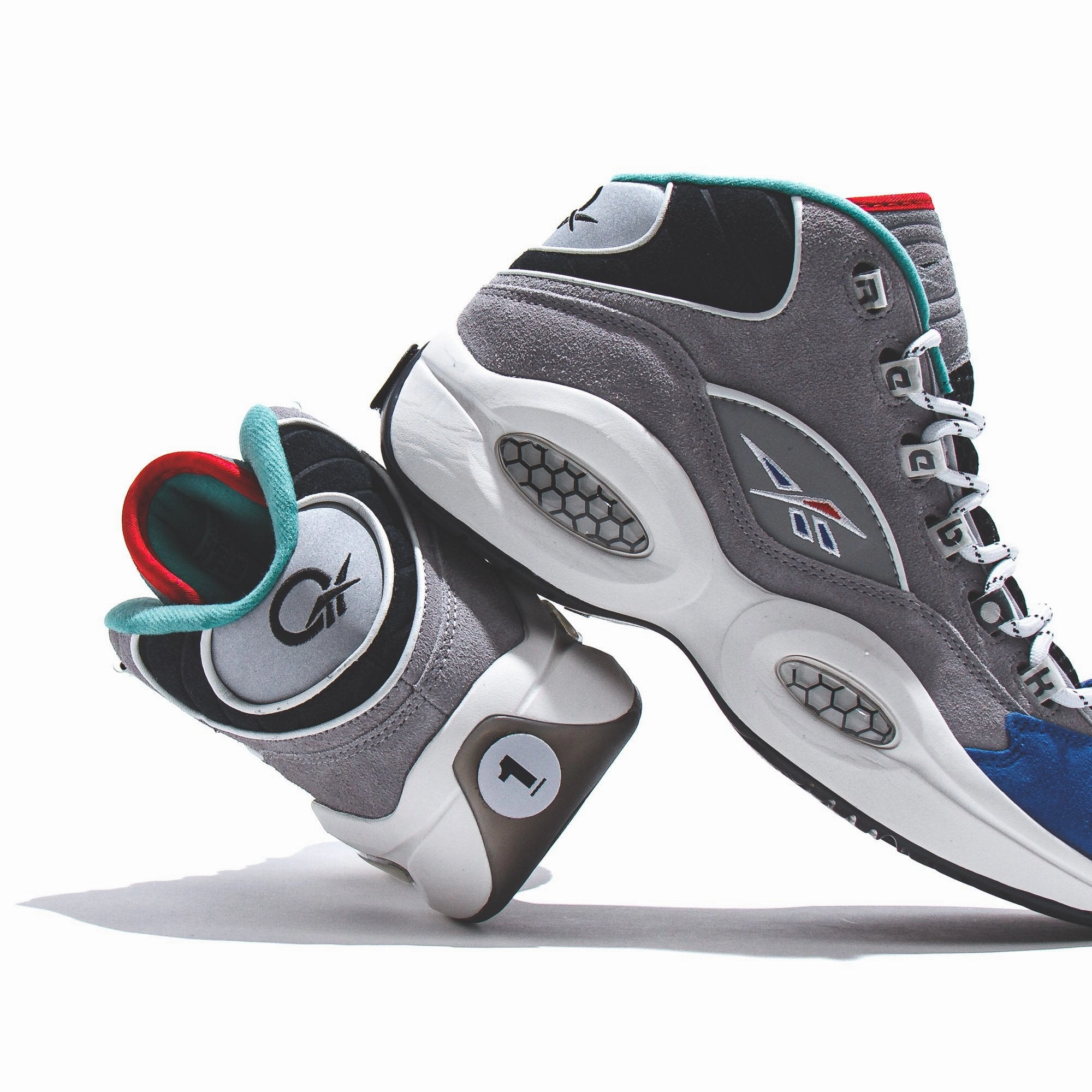 Reebok Classics Basketball Men Question Mid Allen Iverson Draft Night Grey Blue GZ7283 Reebok modern sport footwear