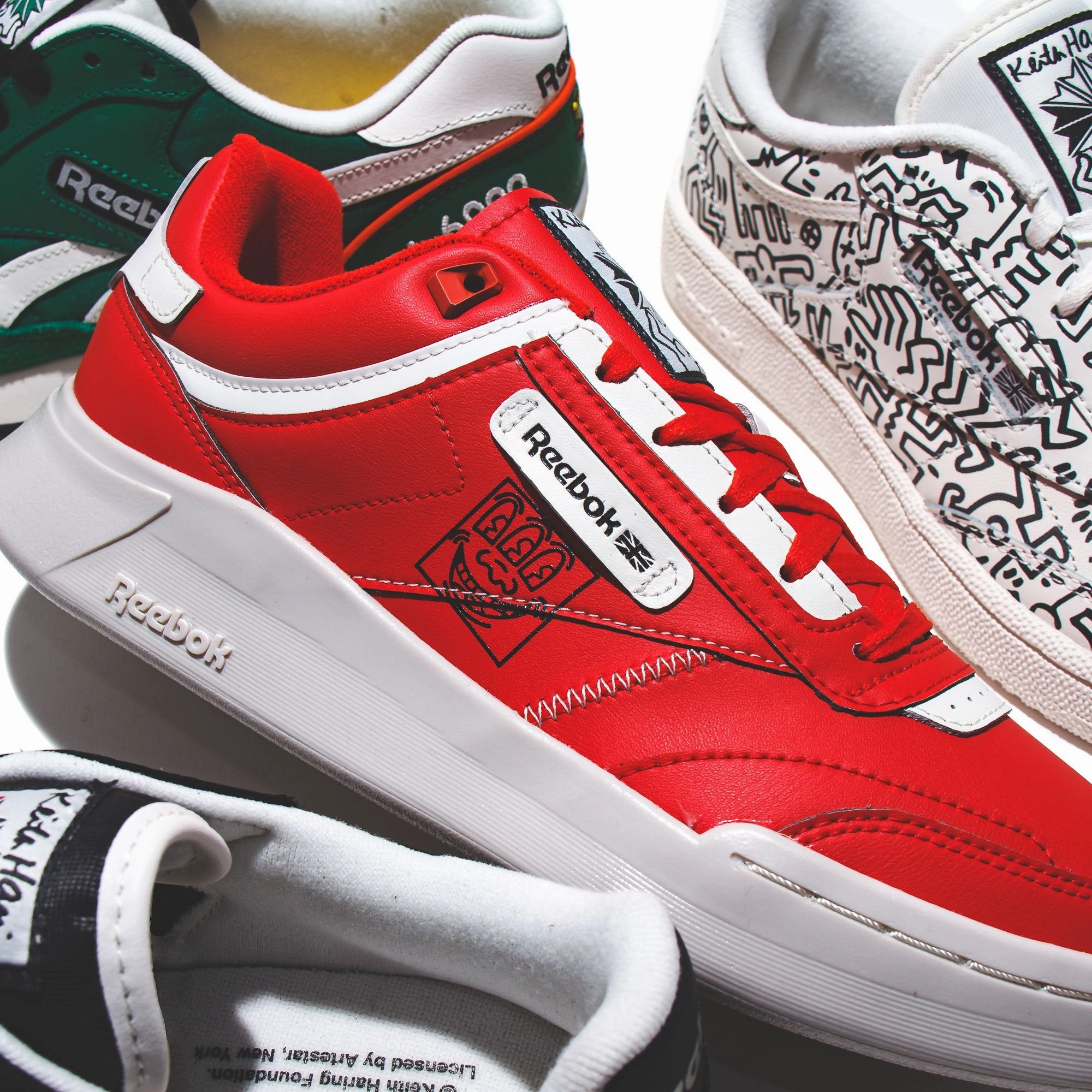 Reebok Classics Men x Keith Haring Club C Legacy Red Chalk GZ1459 Reebok modern sport footwear