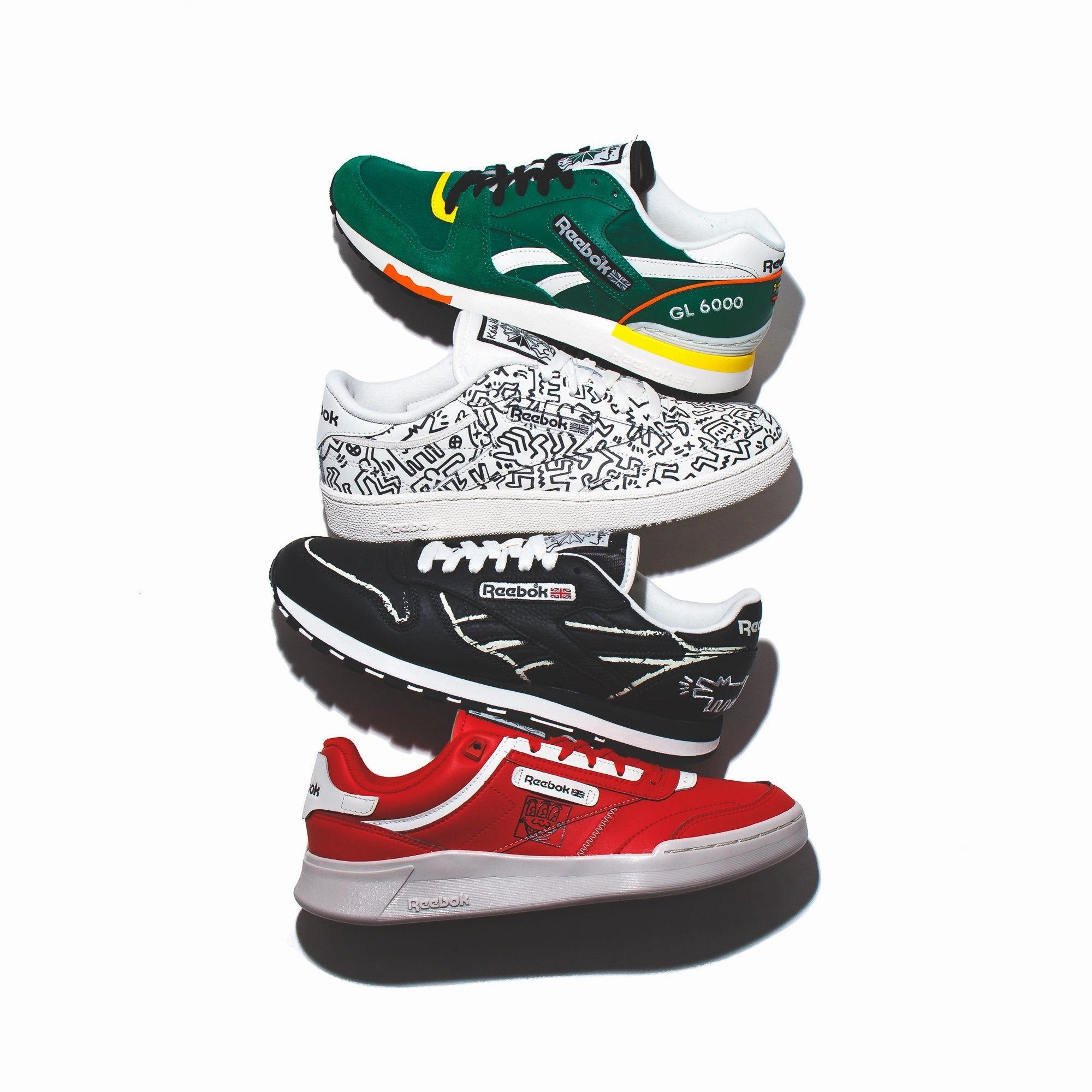 Reebok Classics Men x Keith Haring Club C Legacy Red Chalk GZ1459 Reebok modern sport footwear