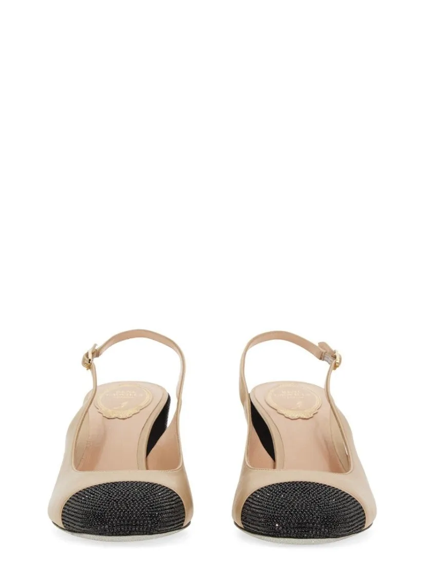 Rhinestone-Embellished Slingback Shoes