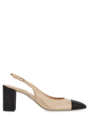 Rhinestone-Embellished Slingback Shoes