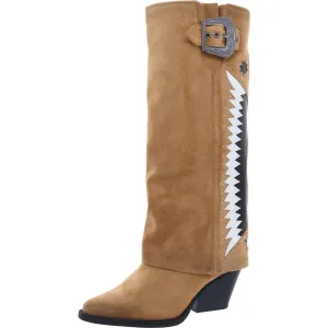 Rowena-Wings Womens Faux Leather Knee-High Cowboy, Western Boots