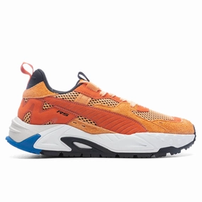 RS-TRCK Horizon - Orange Brick/Clementine Puma shoes with suede and modern shape