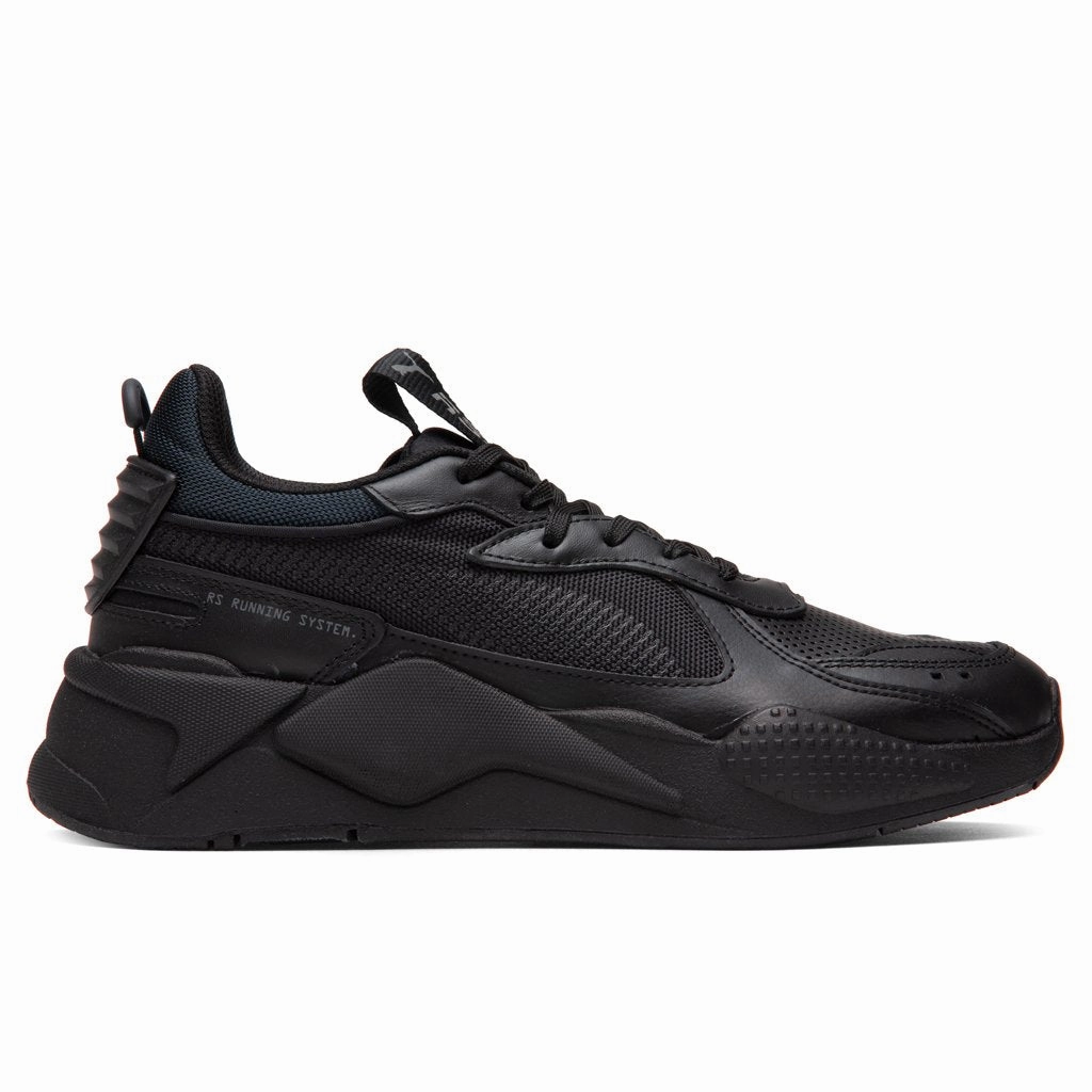 RS-X "Winterized" - Black/Black Puma trainers with bold stripe logo