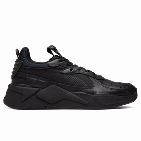 RS-X "Winterized" - Black/Black Puma trainers with bold stripe logo