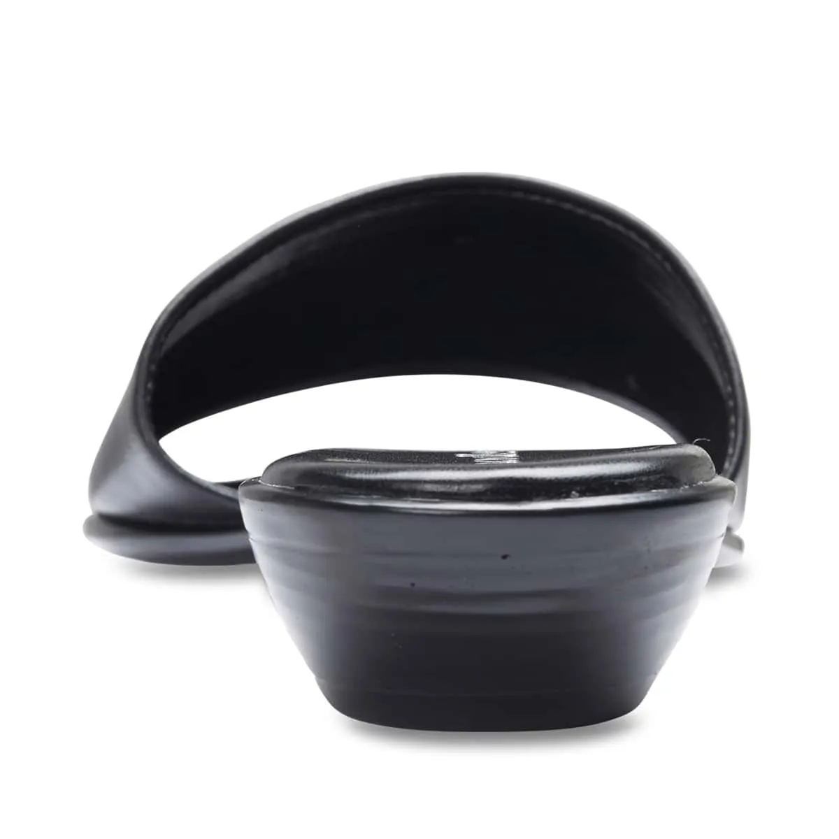 Saga Slide in Black Leather