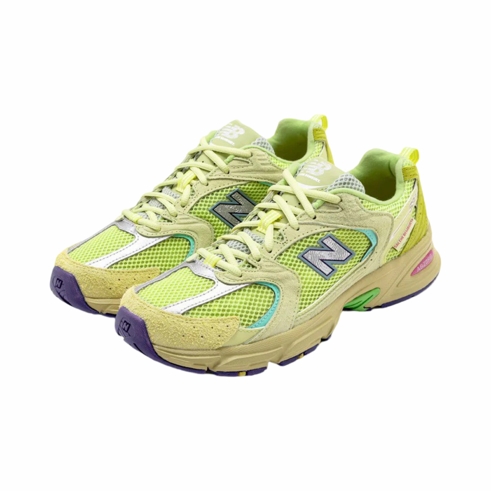 Salehe Bembury x New Balance 530 "Prosperity Be The Prize" Dusty Yellow Green Purple Iconic Court Sneakers