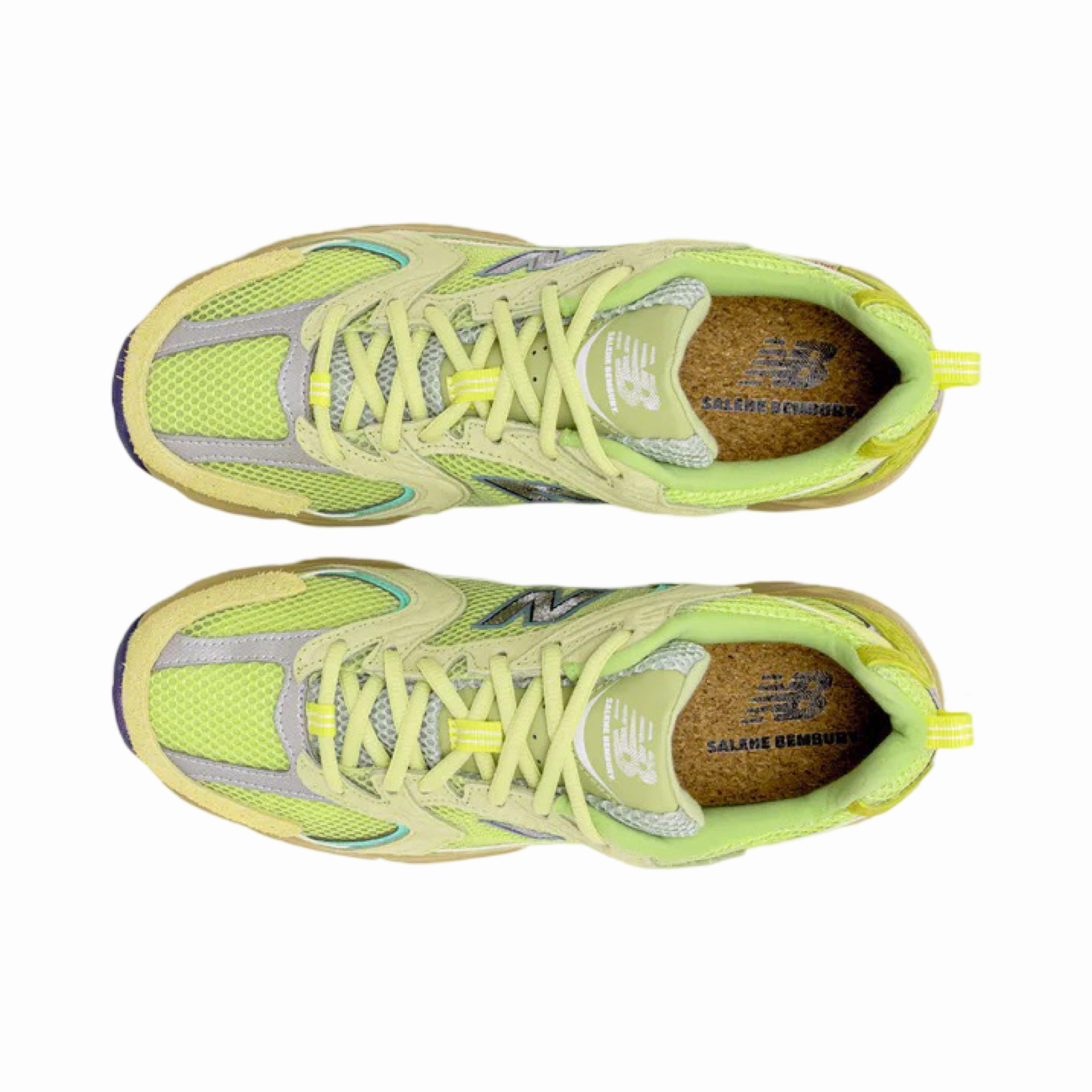 Salehe Bembury x New Balance 530 "Prosperity Be The Prize" Dusty Yellow Green Purple Iconic Court Sneakers