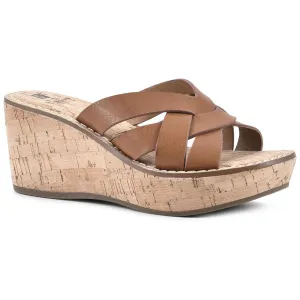 Samwell Womens Cork Slip On Wedge Sandals