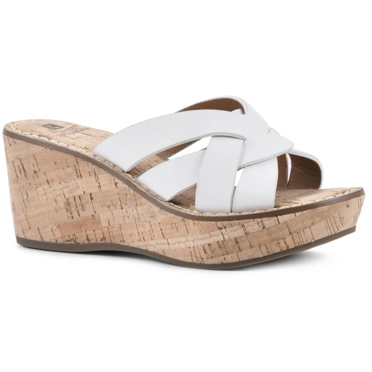 Samwell Womens Cork Slip On Wedge Sandals